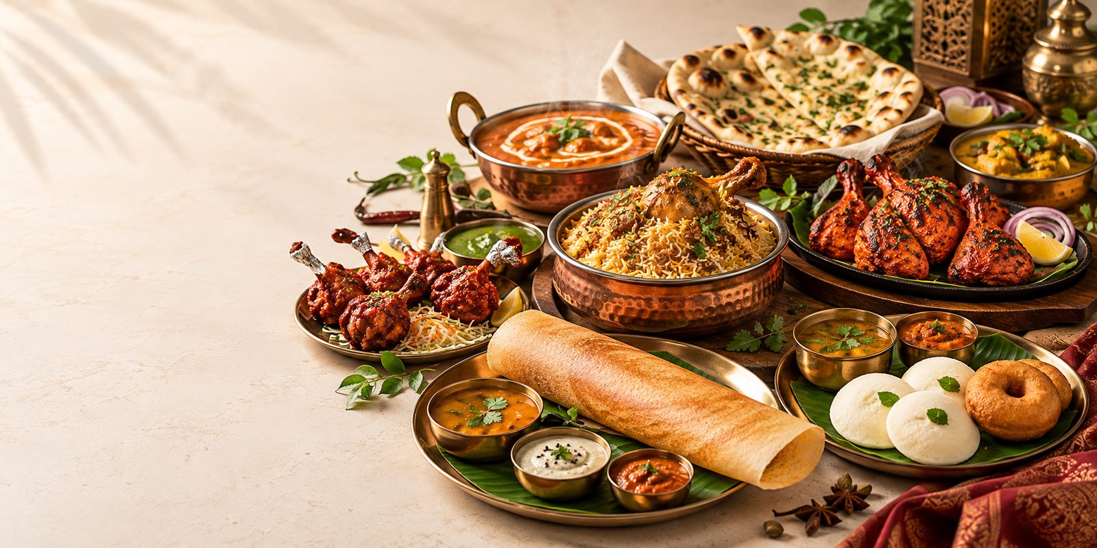 Swagat_Hero_Web_1600x800 Indian cuisine at Swagat Restaurant Phnom Penh featuring dosa, idli, biryani, tandoori chicken, butter chicken and naan